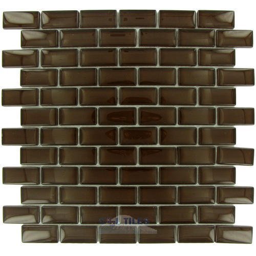 7/8" x 1 7/8" Brick Glass Mosaic Tile in Hot Cocoa