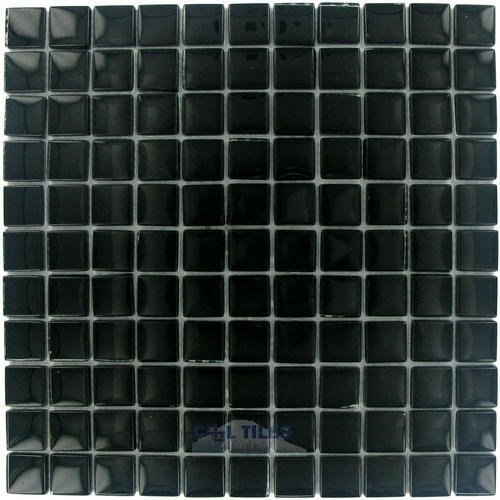 7/8" x 7/8" Glass Mosaic Tile in Black