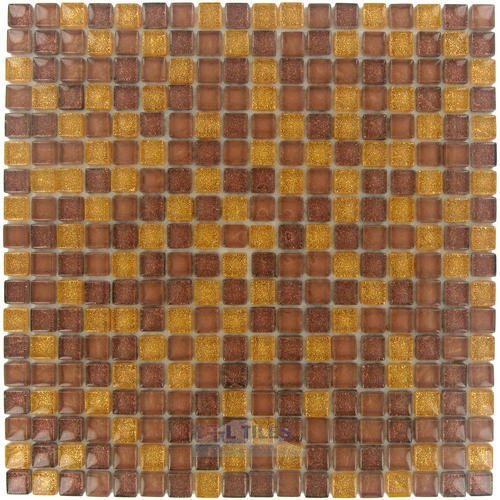 5/8" x 5/8" Glass Mosaic Tile in Cinnamon Glitter