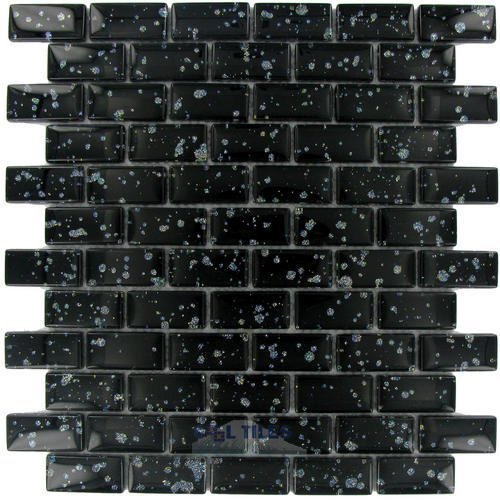 7/8" x 1 7/8" Brick Glass Mosaic Tile in Galaxy Glitter