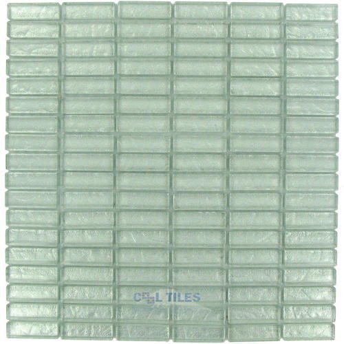 5/8" x 1 7/8" Straight Set Glass Mosaic Tile in Ice Glitter