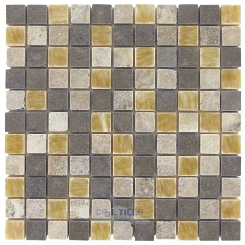 1" x 1" Stone Mosaic Tile in Misty Canyon