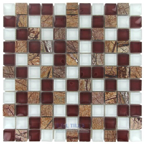1" x 1" Stone Mosaic Tile in Sycamore Valley