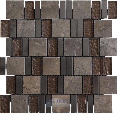 Glass and Stone Mosaic Tile in Grit
