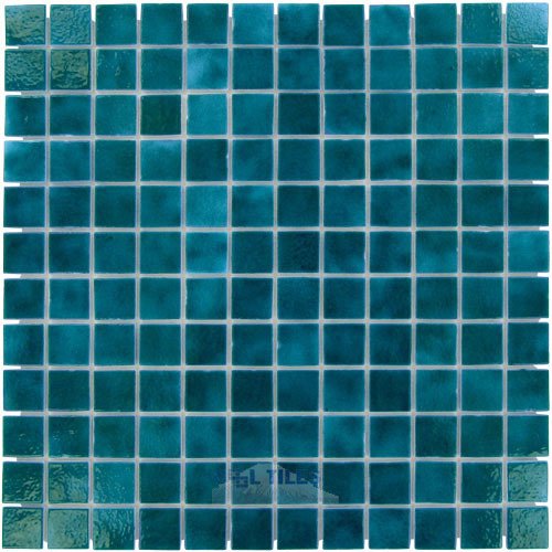 1" x 1" Colors II Recycled Glass Tile in Aqua