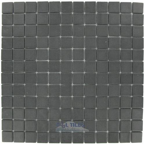 1" x 1" Recycled Glass Tile on 12 1/2" x 12 1/2" Mesh Backed Sheet in Dark Gray