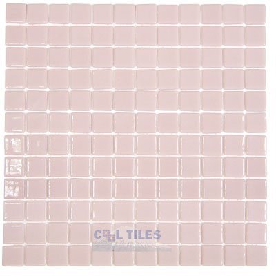 Recycled Glass Tile Mesh Backed Sheet in Pink