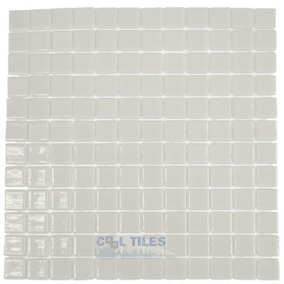 Recycled Glass Tile Mesh Backed Sheet in Clear Grey