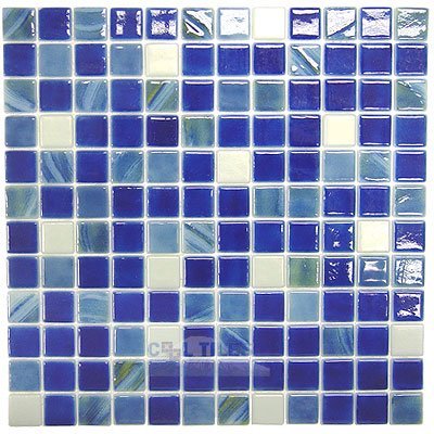 Recycled Glass Tile Mesh Backed Sheet in Miami Mix