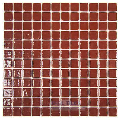 Recycled Glass Tile Mesh Backed Sheet in Burgundy