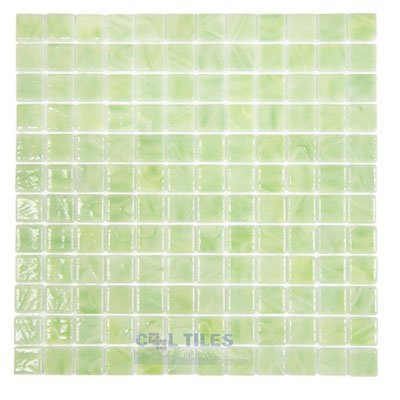 Recycled Glass Tile Mesh Backed Sheet in Brushed Green/Yellow
