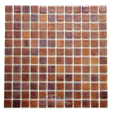 Recycled Glass Tile Mesh Backed Sheet in Bronze/Blue
