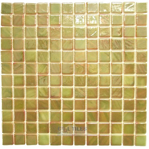 Recycled Glass Tile Mesh Backed Sheet in Sahara