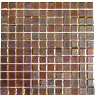 Recycled Glass Tile Mesh Backed Sheet in Bronze/Black Iridescent
