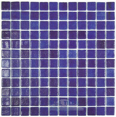 Recycled Glass Tile Mesh Backed Sheet in Fog Navy Blue