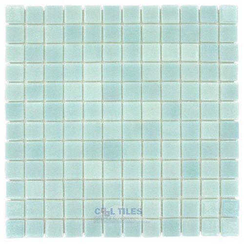 Recycled Glass Tile Mesh Backed Sheet in Fog Green Cannes