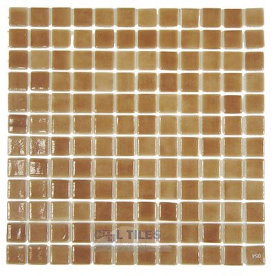 Recycled Glass Tile Mesh Backed Sheet in Brown