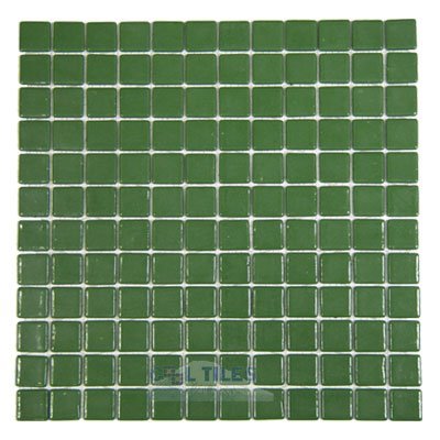 Recycled Glass Tile Mesh Backed Sheet in Dark Green