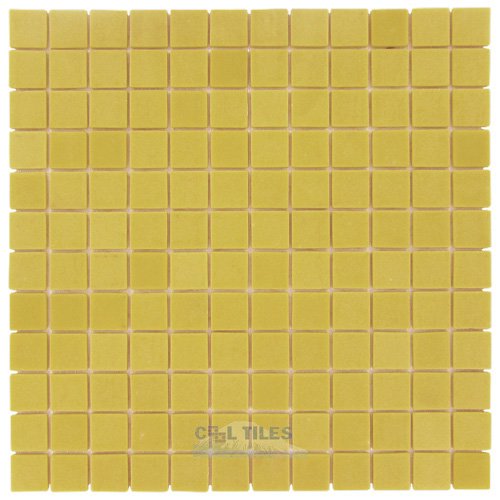 1" x 1" Recycled Glass Tile on 12 1/2" x 12 1/2" Meshed Backed Sheet in Sunburst