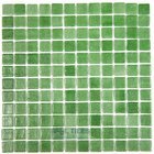 Recycled Glass Tile Mesh Backed Sheet in Fog Green Slip-Resistant