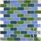 Aqua Mosaics - 1" x 2" Brick Ocean Mosaic in Blue Green Blend
