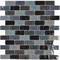 Aqua Mosaics - 1" x 2" Brick Ocean Mosaic in Black Blend