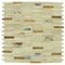 Distinctive Glass - Marble Mosaic 11 1/4" x 12" Mesh Backed Sheet in Beige Marble Mosaic with Stainless Steel