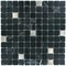 Mosaic Tiles by Distinctive Glass Tile - Marble Mosaic Black and Stainless Steel Squares 12" x 12" Mesh Backed Sheet