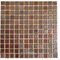 Mosaic Glass Tile by Vidrepur Glass Mosaic Deco Collection Recycled Glass Tile Mesh Backed Sheet in Bronze/Black  Iridescent