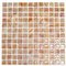 Mosaic Glass Tile by Vidrepur Glass Mosaic Titanium Collection Recycled Glass Tile Mesh Backed Sheet in Brushed Peach Iridescent