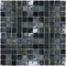 Mosaic Glass Tile by Vidrepur Glass Mosaic Titanium Collection Recycled Glass Tile Mesh Backed Sheet in Black  Iridescent