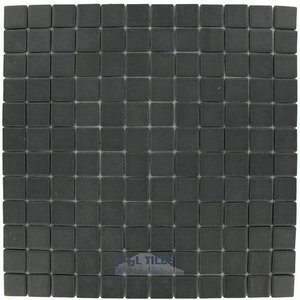 Mosaic Glass Tile by Vidrepur - Essentials Collection 1" x 1" Recycled Glass Tile on 12 1/2" x 12 1/2" Mesh Backed Sheet in Charcoal Black