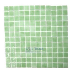 Mosaic Glass Tile by Vidrepur Glass Mosaic Deco Collection Recycled Glass Tile Mesh Backed Sheet in Green Apple