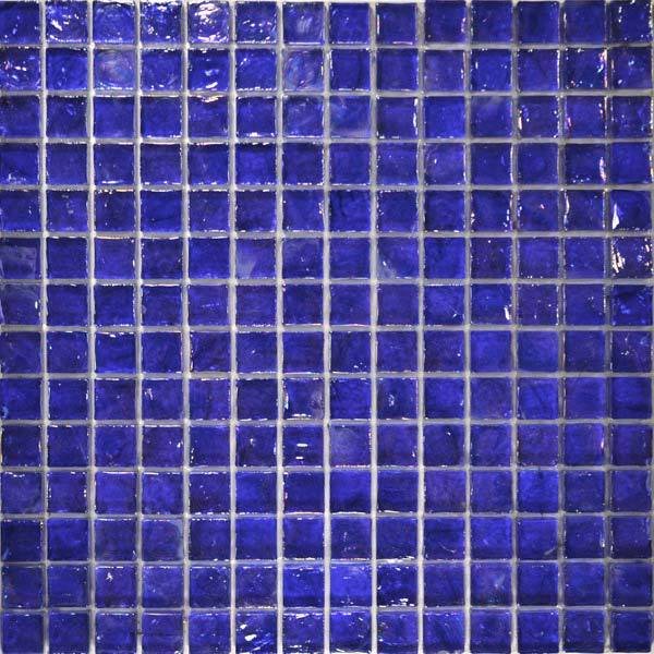 1" x 1" Poured Mosaic in Cobalt