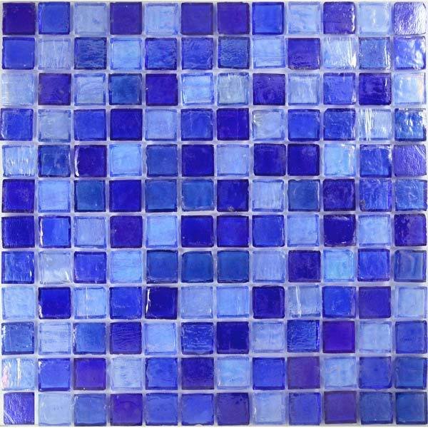 1" x 1" Recycled Mosaic in Light Blue Blend