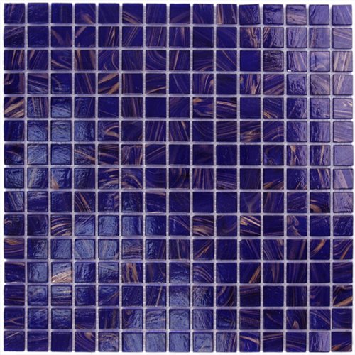 3/4" x 3/4" Glass Mosaics in Cobalt Blue Copper