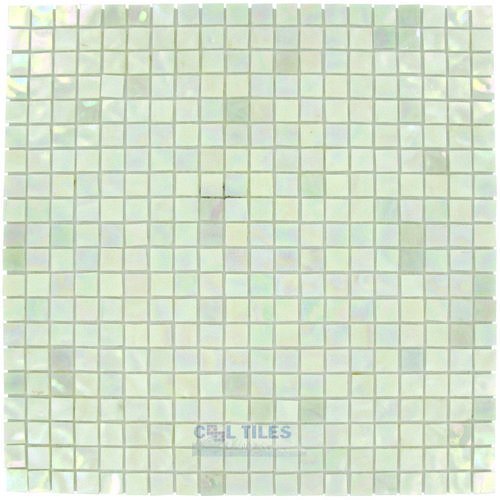 13"x13" Glass Mosaic in White Oyster