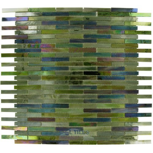 14"x13" Glass Mosaic in Jade Brick