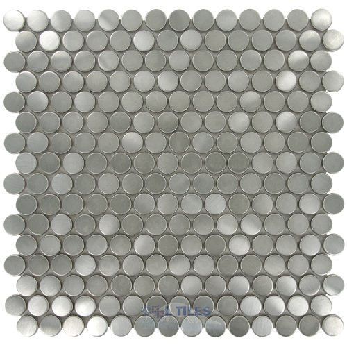 Marble Mosiac 11 3/4" x 11 3/4" Mesh Backed Sheet in Stainless Steel