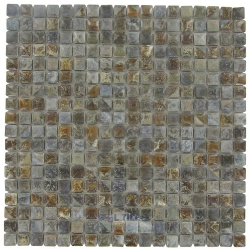 9/16" x 9/16" Porcelain Mosaic Tile in Noce Slate