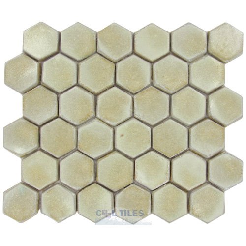 2" Hexagon Ceramic Mosaic Tile in Polar