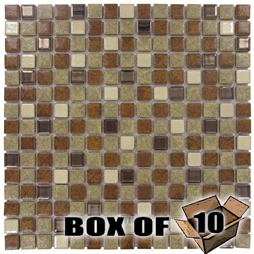 One Case of 3/4" x 3/4" Porcelain Mosaic Tile in Beige
