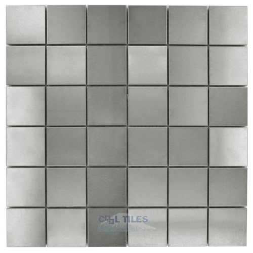 2" x 2" Mosaic Tile in Stainless Steel