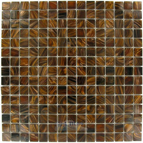 3/4" x 3/4" Glass Mosaic Tile in Bamboo Bronze
