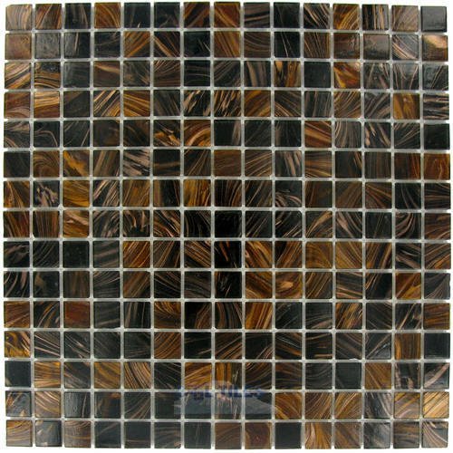 3/4" x 3/4" Glass Mosaic Tile in Brown Mix