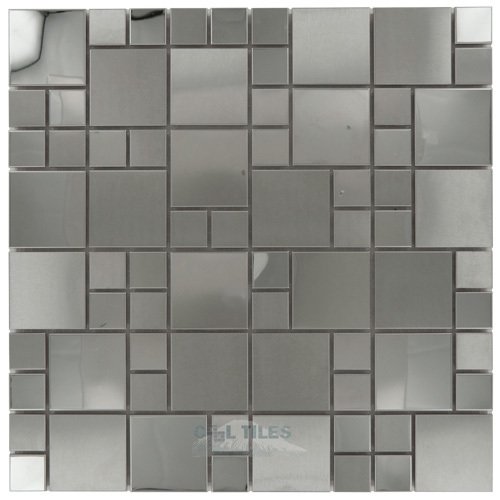 Versailles Mosaic in Brushed & Polished Stainless Steel