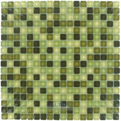 5/8" x 5/8" Glass Mosaic Tile in Mountain Meadow Clear