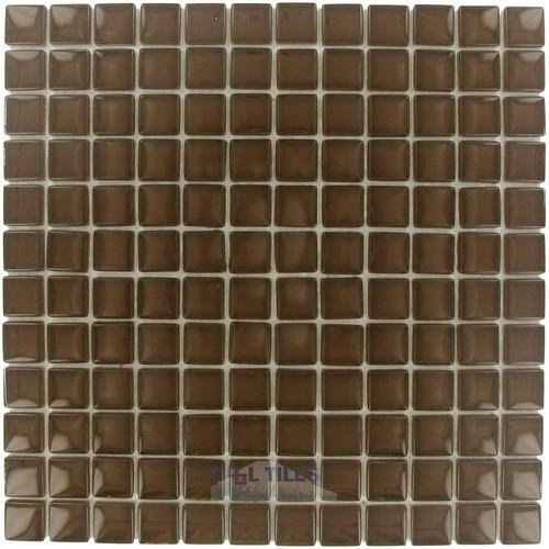 7/8" x 7/8" Glass Mosaic Tile in Hot Cocoa