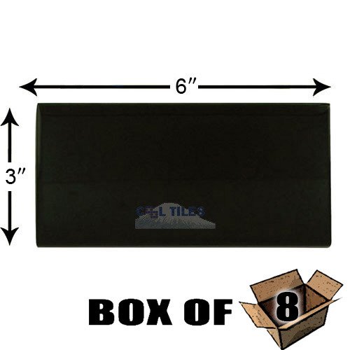 Square Foot of 3" x 6" Subway Tile in Black