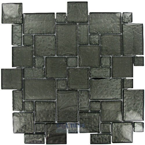Mini Versailles Glass Mosaic Tile in Platinum